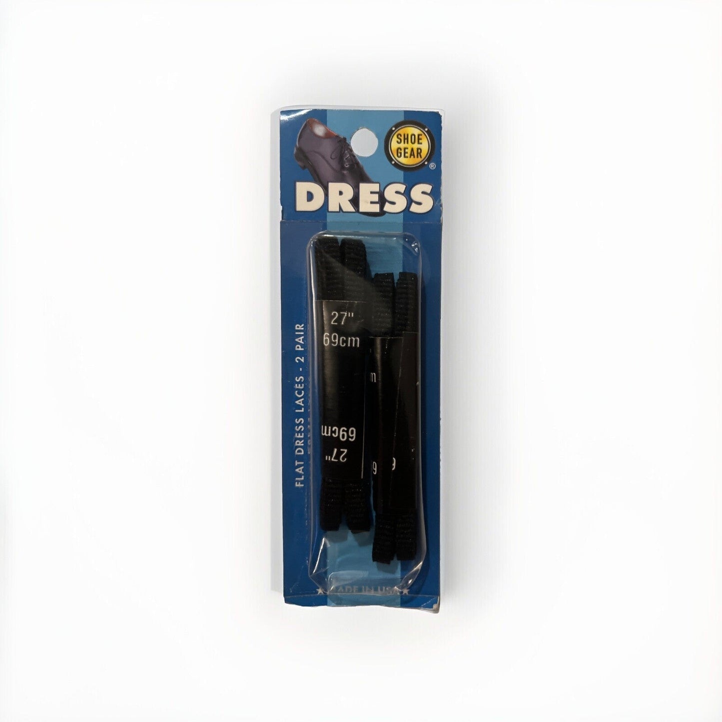 Shoe Gear Flat Dress Laces 27 Inch Black 2 Pairs Made in USA | Bazrify
