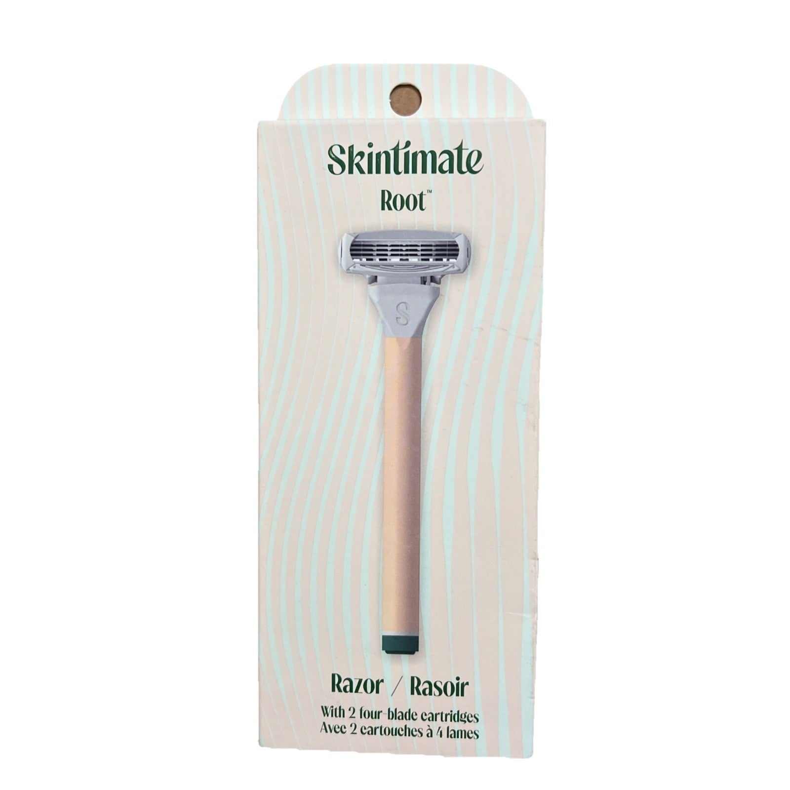 Skintimate razor with packaging on a white background