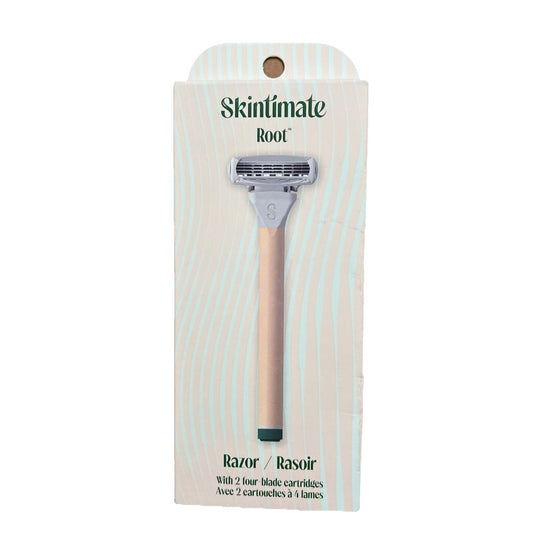 Skintimate razor with packaging on a white background