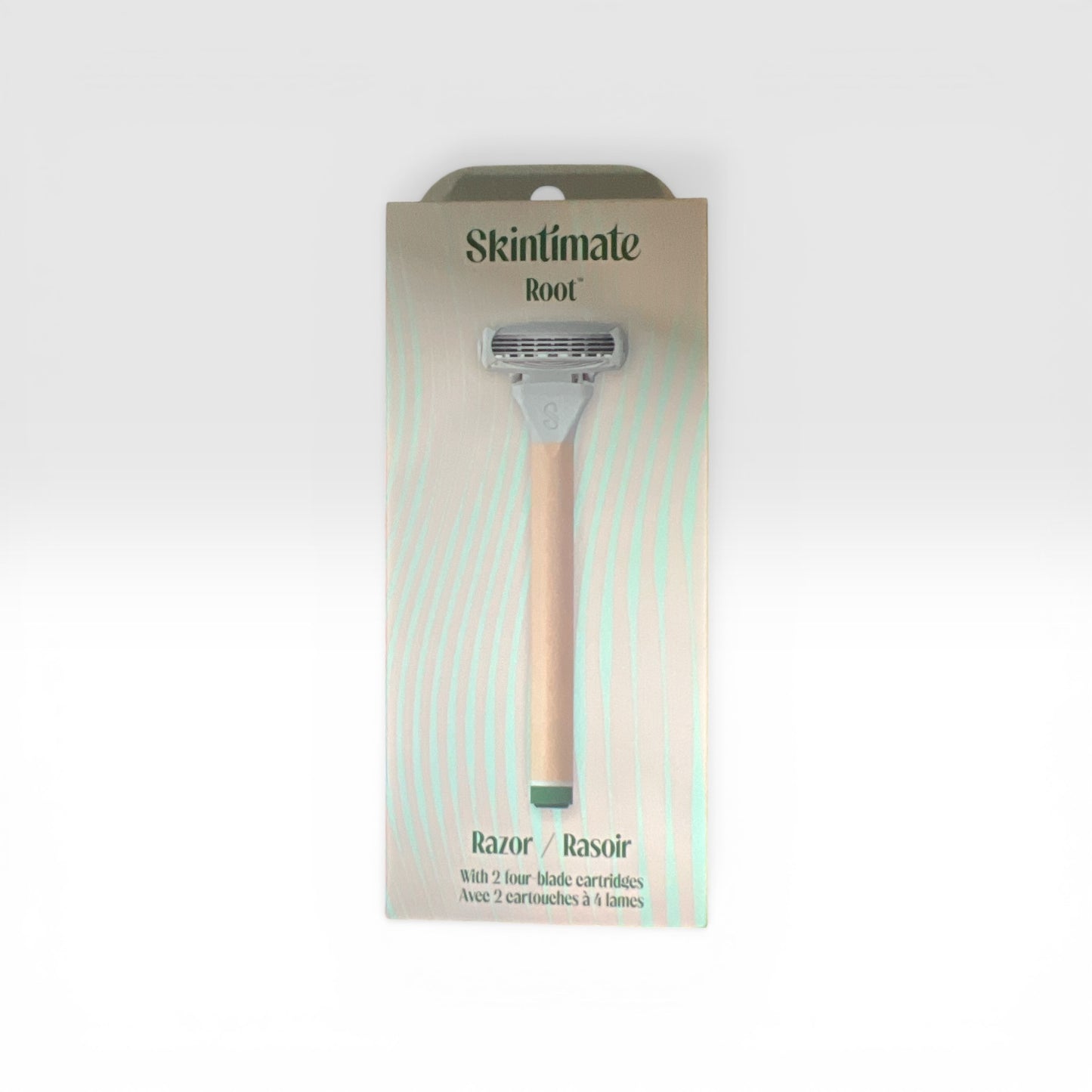 Skintimate razor with packaging on a white background