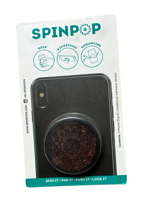 SpinPop Phone Grip Pop-Up Kickstand Organizer Rose Gold Flower for Phones
