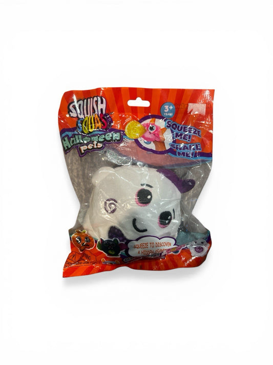 Squish Squash Halloween Pet Soft Plush Squeeze Fidget Monster Ball #4 Boo White