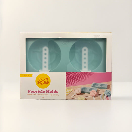 Sun Squad 2 Pack Plastic Popsicle Molds BPA Free Freezer & Top-Rack Dishwasher Safe