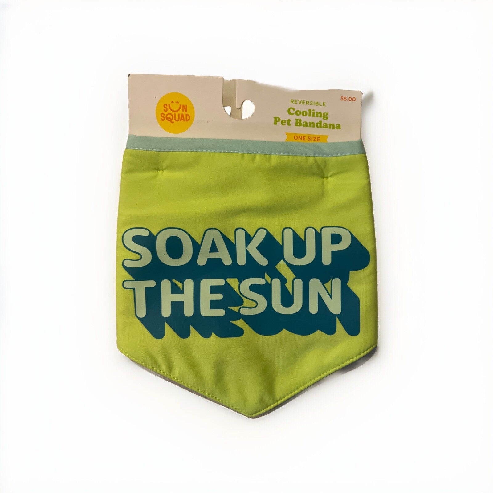 Sun Squad Cooling Pet Bandana One Size Reversible Soak Up The Sun & Stripe
