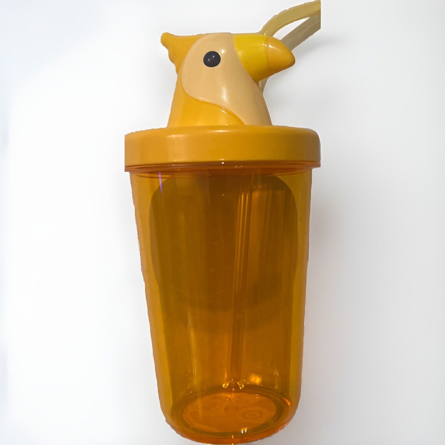 Sun Squad Parrot Figural Tumbler Yellow Orange with Twist-On Lid and Straw Summer Fun Cup