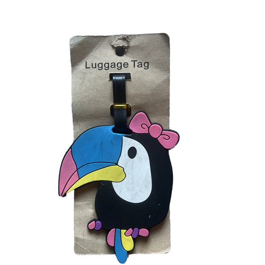 Toucan Bird Silica Gel Luggage Tag Vibrant Suitcase Address Holder for Travel