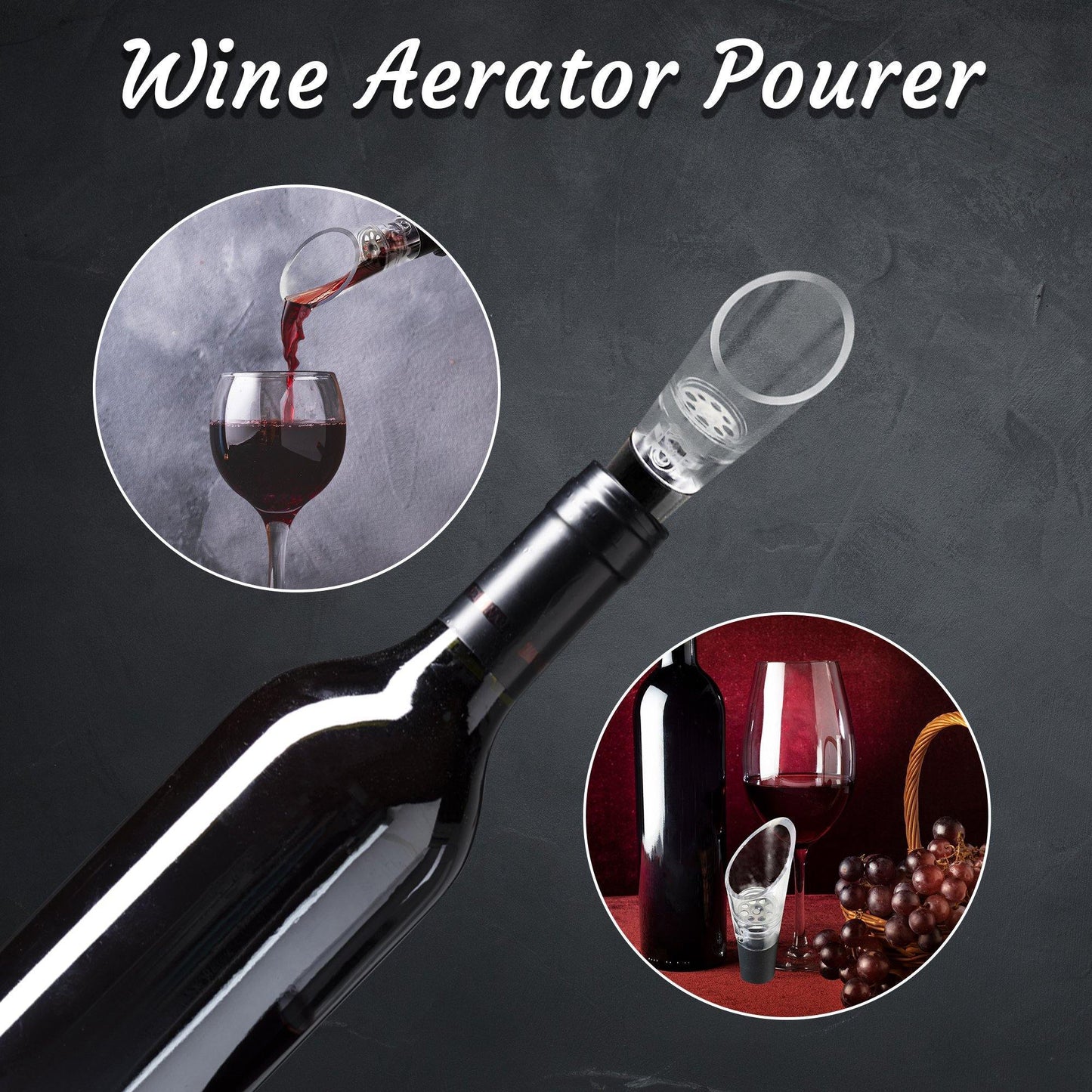Wine Aerator Pourer, 2-in-1 No-Drip Spout 2 Pack - Trovety
