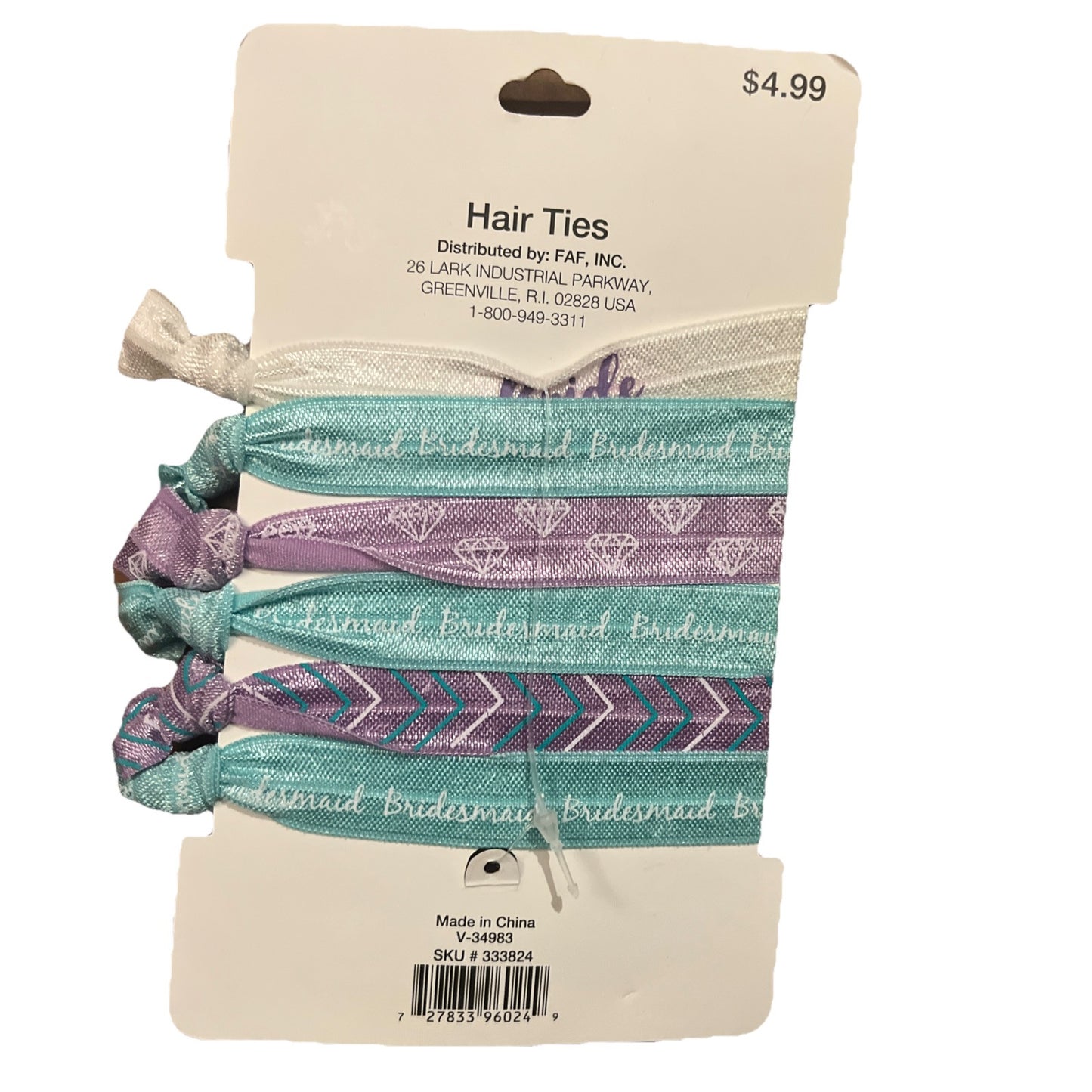 Bridesmaid Hair Ties 5-Pack Tie The Knot Bridal Gift Set